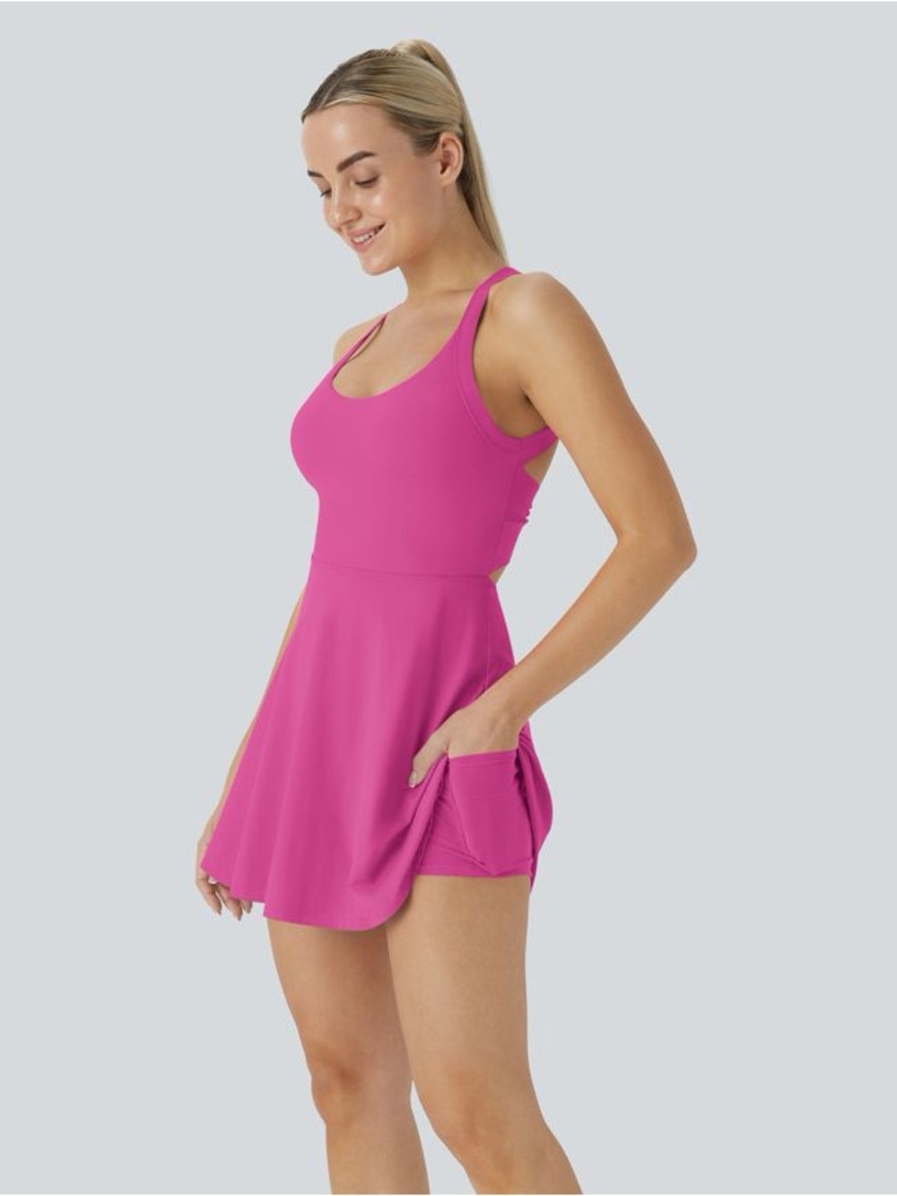 SoftlyZero Airy Backless Twisted InstantCool Dance Active Dress-Easy Peezy NWT S